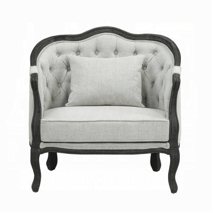 Samael 37"W Linen Chair with Pillow