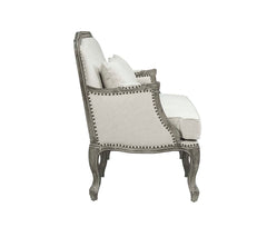 Sofá de dos plazas Tania de lino de 142 cm con 2 almohadas