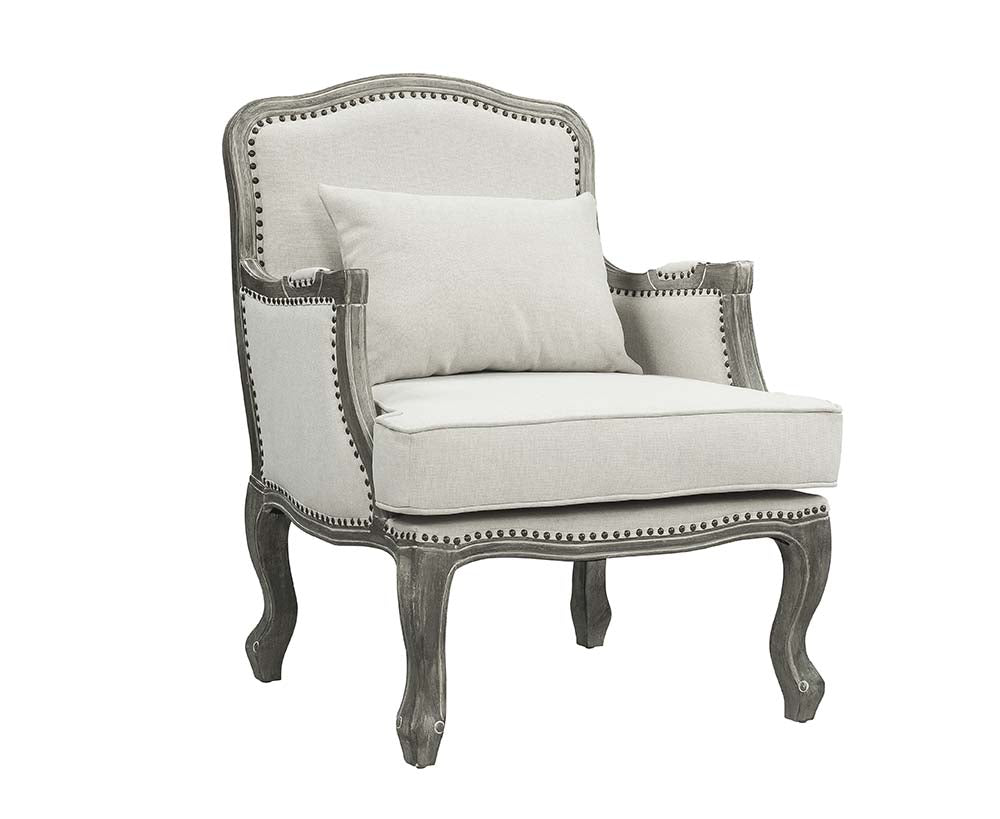 Silla de lino Tania de 74 cm de ancho con almohada