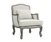 Silla de lino Tania de 74 cm de ancho con almohada