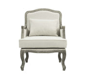 Silla de lino Tania de 74 cm de ancho con almohada
