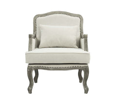 Silla de lino Tania de 74 cm de ancho con almohada