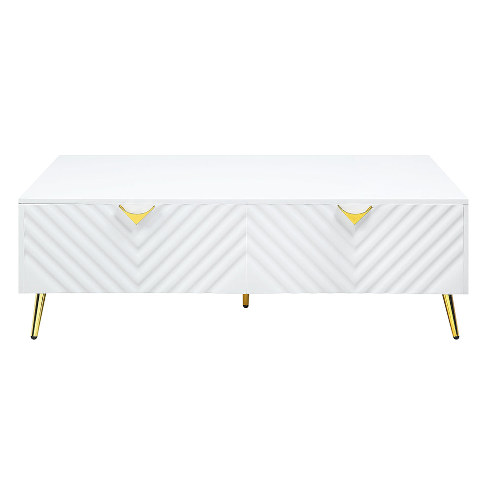 Mesa de centro rectangular Gaines con 4 cajones