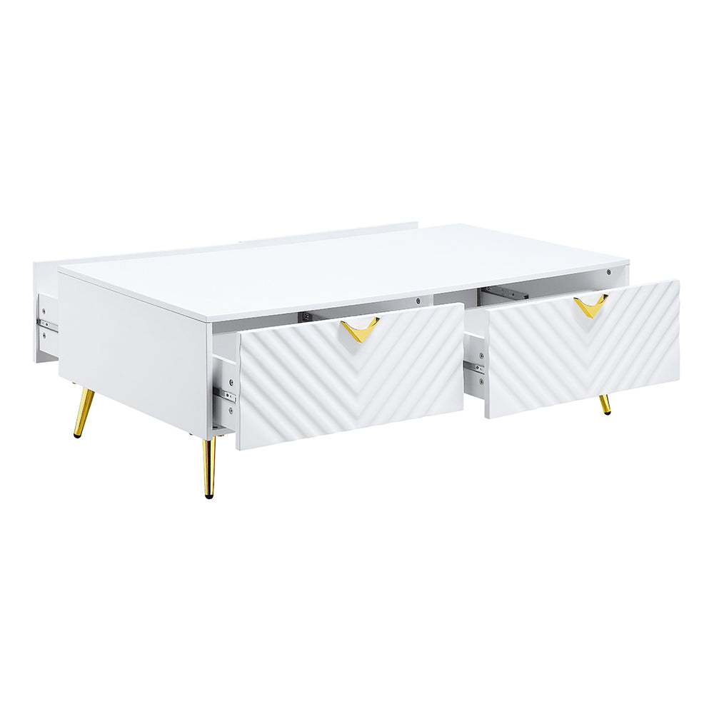 Mesa de centro rectangular Gaines con 4 cajones