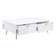 Mesa de centro rectangular Gaines con 4 cajones