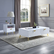 Mesa de centro rectangular Gaines con 4 cajones
