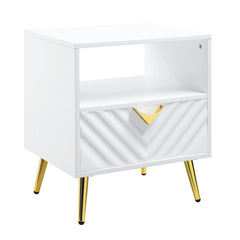 Mesa auxiliar rectangular Gaines con 1 cajón