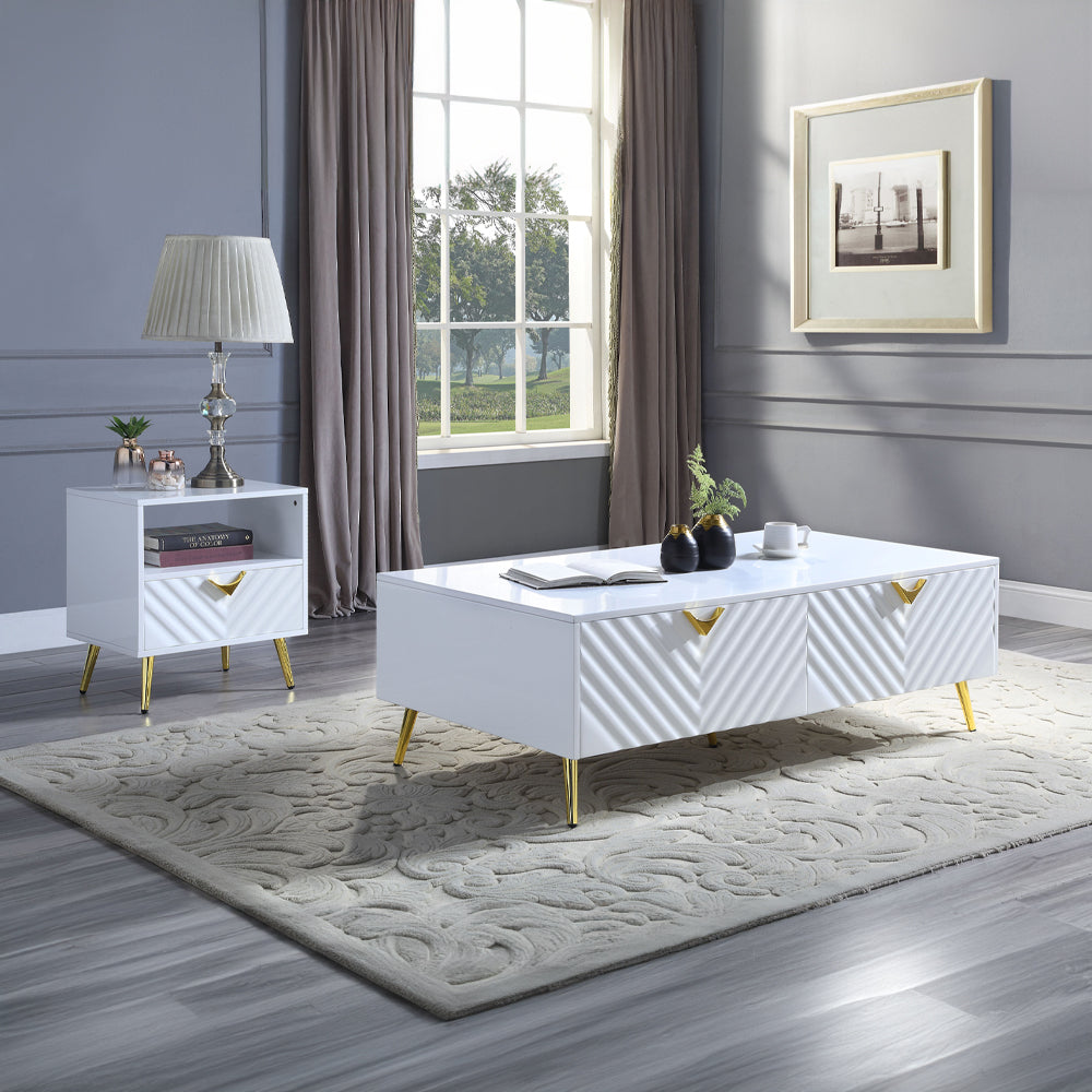 Mesa auxiliar rectangular Gaines con 1 cajón