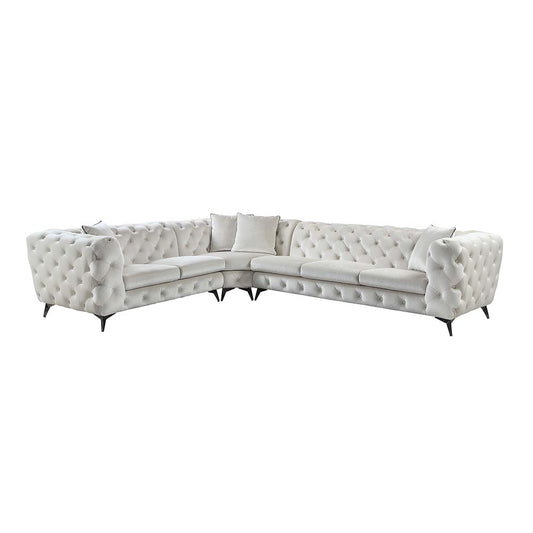 Atronia 133"L Sectional Sofa with 4 Pillows