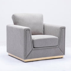 Sillón Valin de lino de 37" de ancho con brazos