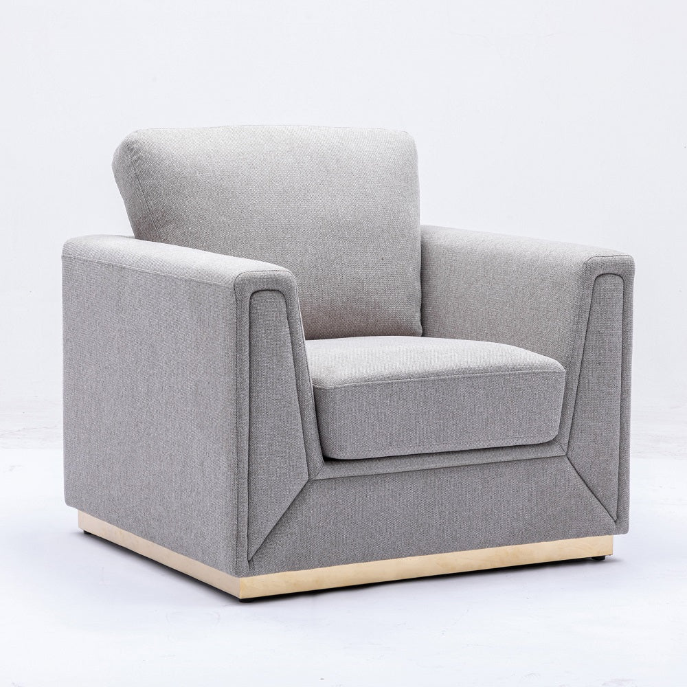 Sillón Valin de lino de 37" de ancho con brazos