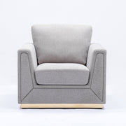 Sillón Valin de lino de 37" de ancho con brazos