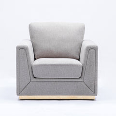 Sillón Valin de lino de 37" de ancho con brazos