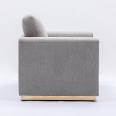Sillón Valin de lino de 37" de ancho con brazos