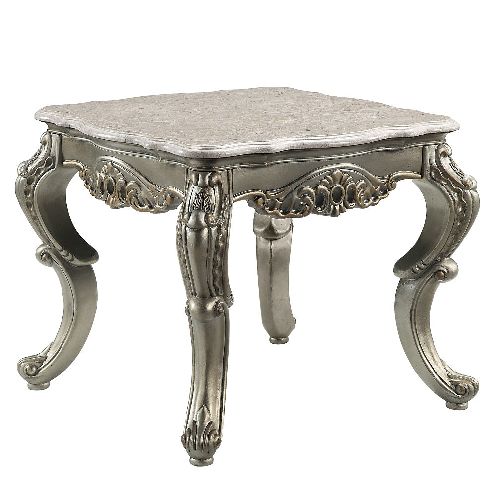 Miliani Rectangular End Table with Bronze Trim