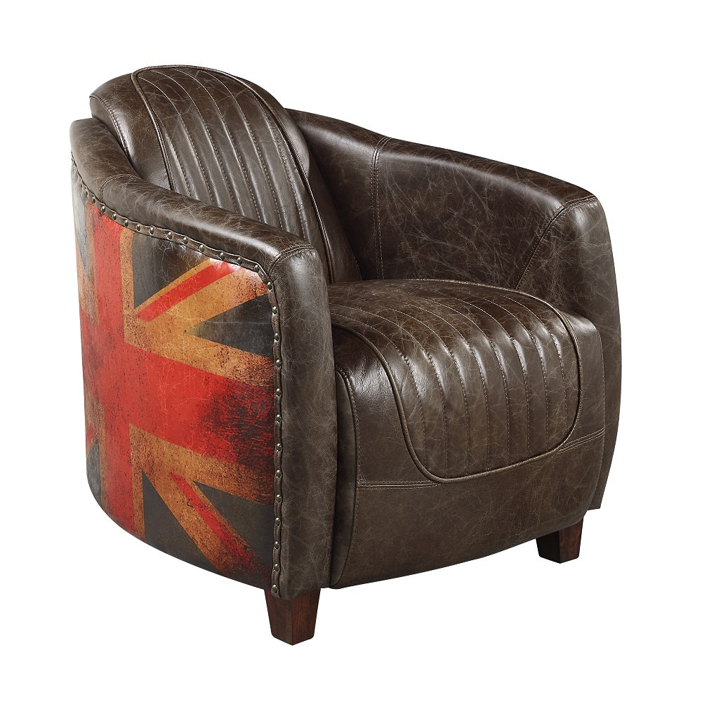 Silla Brancaster de cuero de grano superior