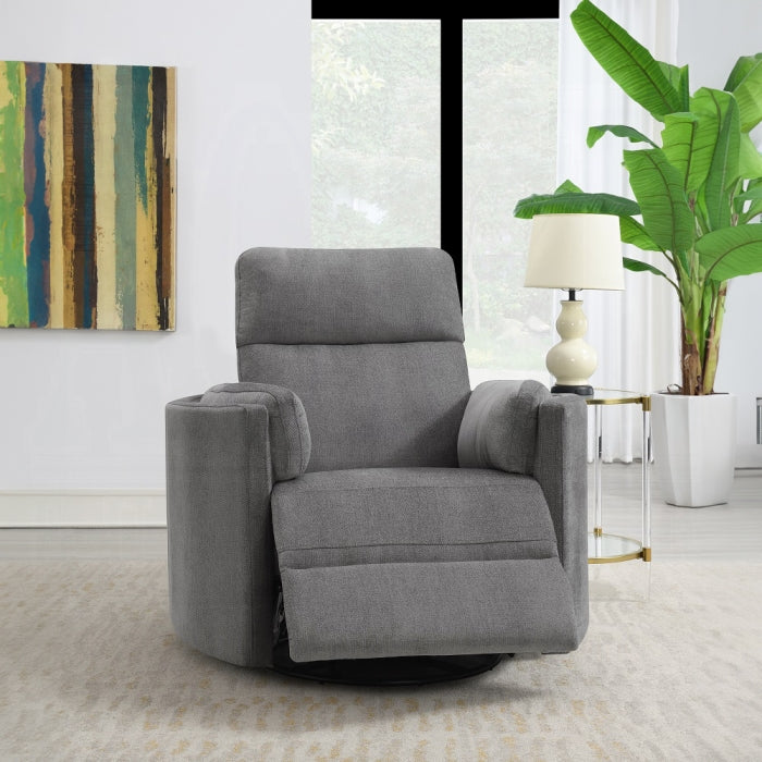 Sillón reclinable con apoyabrazos curvos y giratorio de Sagen