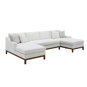 Valiant 127"L Chenille Sectional Sofa with 4 Pillows