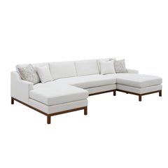 Valiant 127"L Chenille Sectional Sofa with 4 Pillows