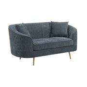 Sofá de dos plazas Nakendra de chenilla de 155 cm con dos almohadas