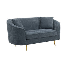 Sofá de dos plazas Nakendra de chenilla de 155 cm con dos almohadas