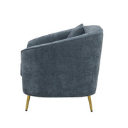 Sofá de dos plazas Nakendra de chenilla de 155 cm con dos almohadas