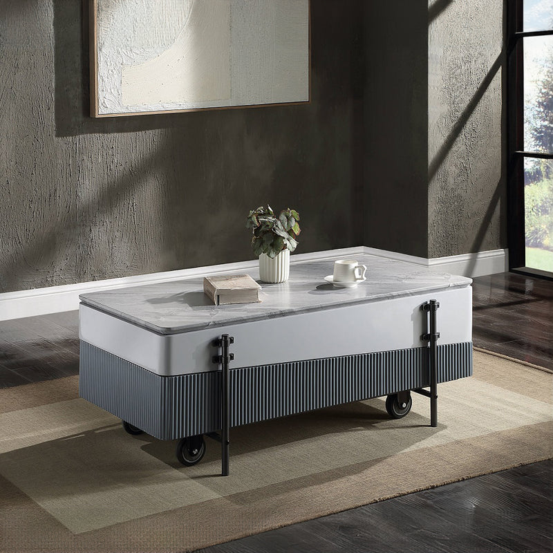 Mesa de centro rectangular Wilkins con tapa elevable