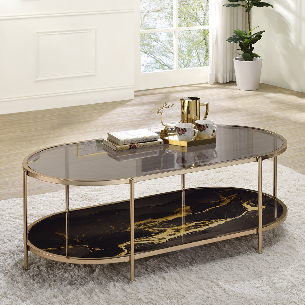 Mesa de centro ovalada Fiorella
