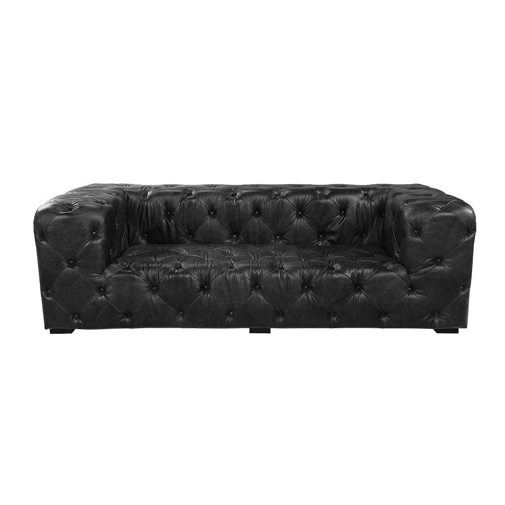 Loveseat Brancaster de 95" de largo en cuero de grano superior