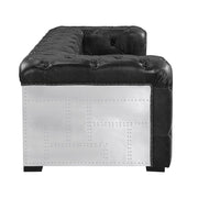 Loveseat Brancaster de 95" de largo en cuero de grano superior