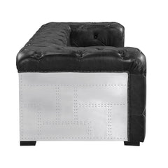 Loveseat Brancaster de 95" de largo en cuero de grano superior