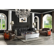 Loveseat Brancaster de 95" de largo en cuero de grano superior