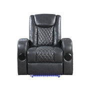 Alair 35"W Upholstered Power Motion Recliner with Bluetooth Speaker & Cooling Cup Holder