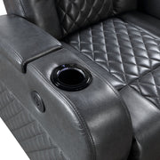 Alair 35"W Upholstered Power Motion Recliner with Bluetooth Speaker & Cooling Cup Holder