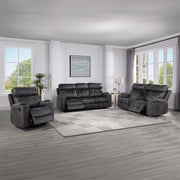 Loveseat tapizado Hirah con movimiento, consola y puerto USB