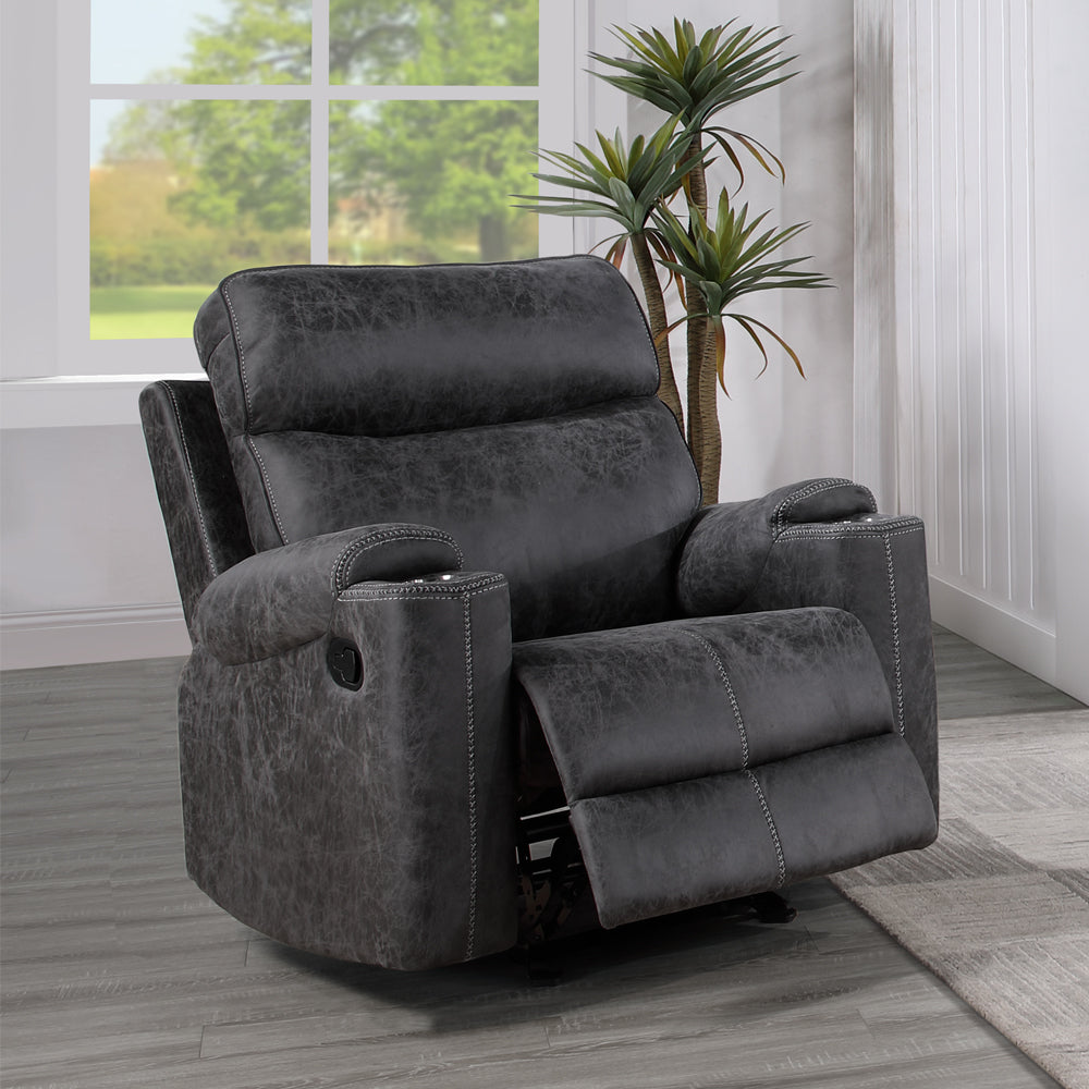 Sillón reclinable tapizado con movimiento Hirah