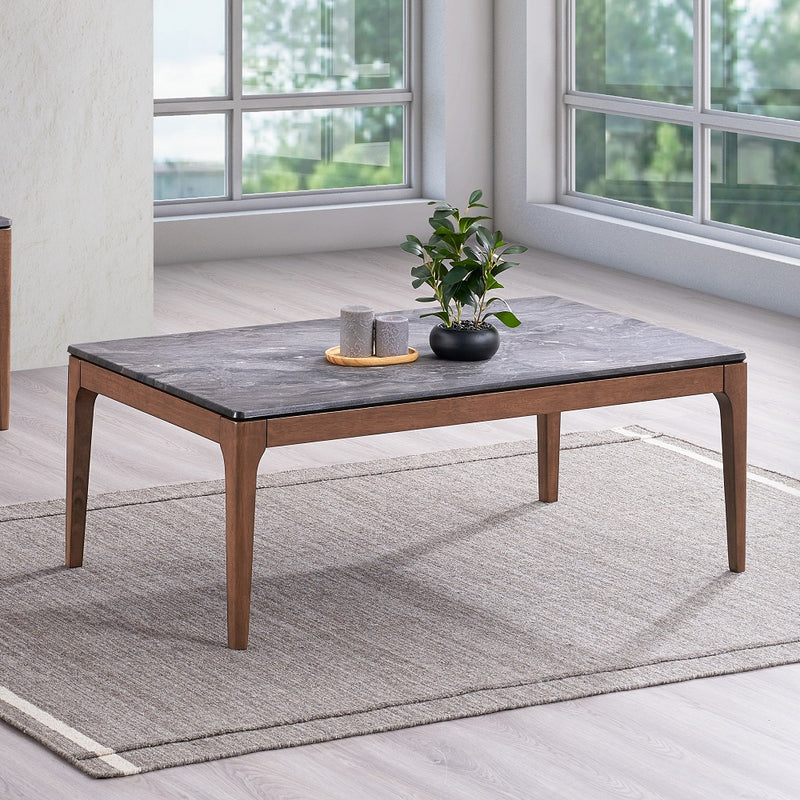 Mesa de centro Bevis de madera maciza de 47" de largo