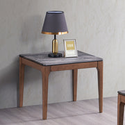 Mesa auxiliar de madera maciza Bevis de 24" de largo
