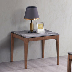 Mesa auxiliar de madera maciza Bevis de 24" de largo