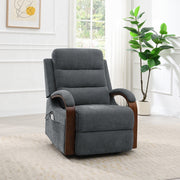 Kayla Power Recliner w/Lift & Heating & Massage - Gray Chenille