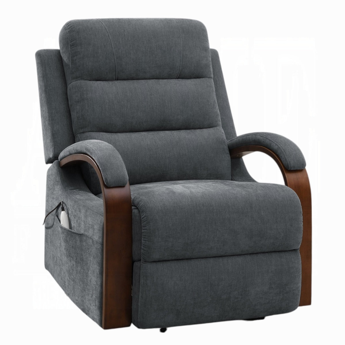 Kayla Power Recliner w/Lift & Heating & Massage - Gray Chenille