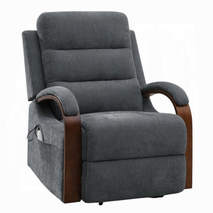 Kayla Power Recliner w/Lift & Heating & Massage - Gray Chenille