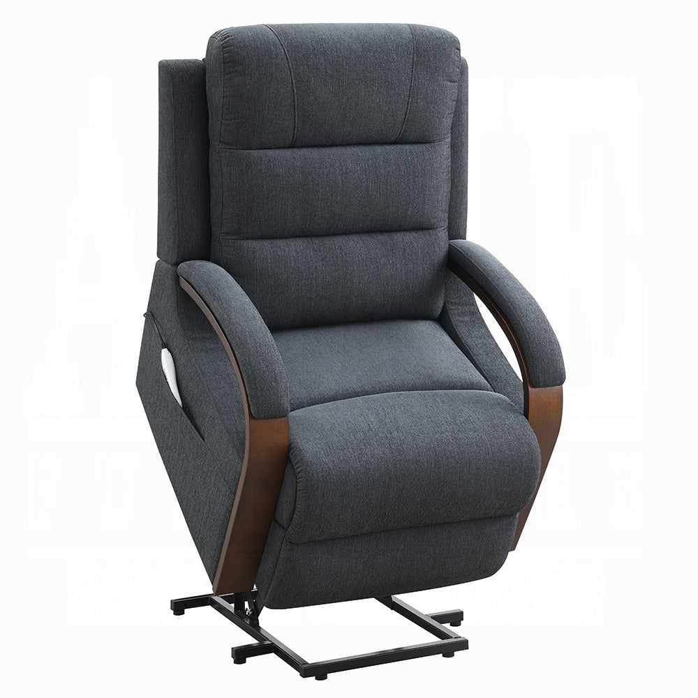 Kayla Power Recliner w/Lift & Heating & Massage - Gray Chenille