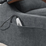 Kayla Power Recliner w/Lift & Heating & Massage - Gray Chenille