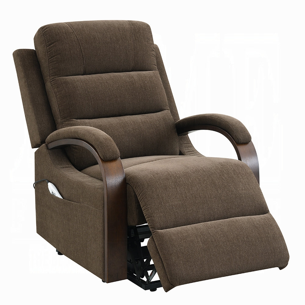 Kayla Power Recliner w/Lift & Heating & Massage - Chocolate Chenille