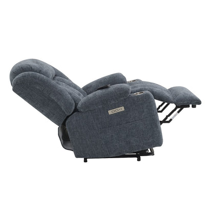 Sillón reclinable eléctrico Omarion de terciopelo de 94 cm con elevación, calefacción y masaje