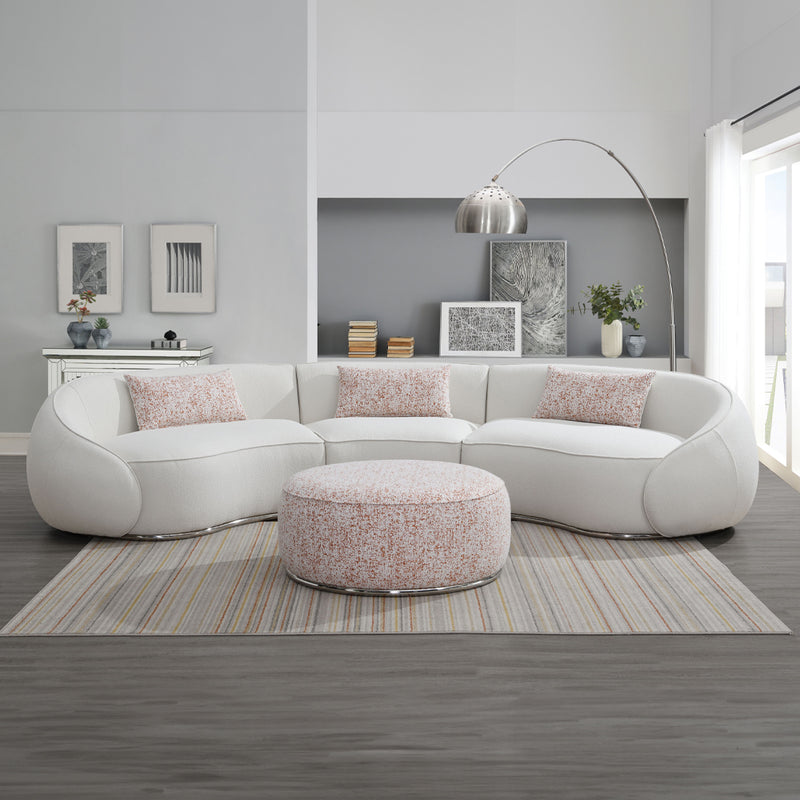 Sofá seccional Sahara Boucle con 3 almohadas