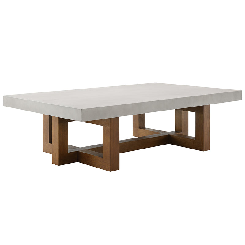 Mesa de centro rectangular Keven de 14" de alto