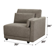 Reposabrazos modular tapizado Rylie - Silla RF con 2 almohadas