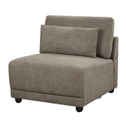 Sillón modular tapizado Rylie sin brazos y con almohada
